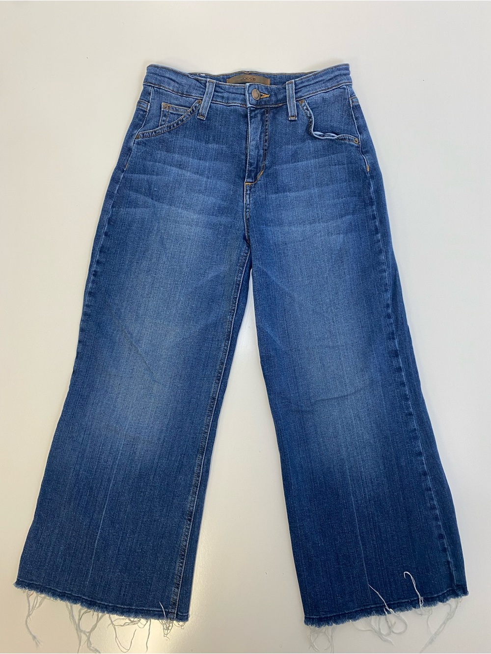 Joe's Jeans Wide-Leg Crop Jeans in Medium Blue Wash